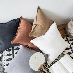 Simple Solid-Colored Linen Sofa Cushion Cover For The Living Room