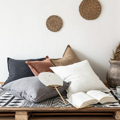 Simple Solid-Colored Linen Sofa Cushion Cover For The Living Room